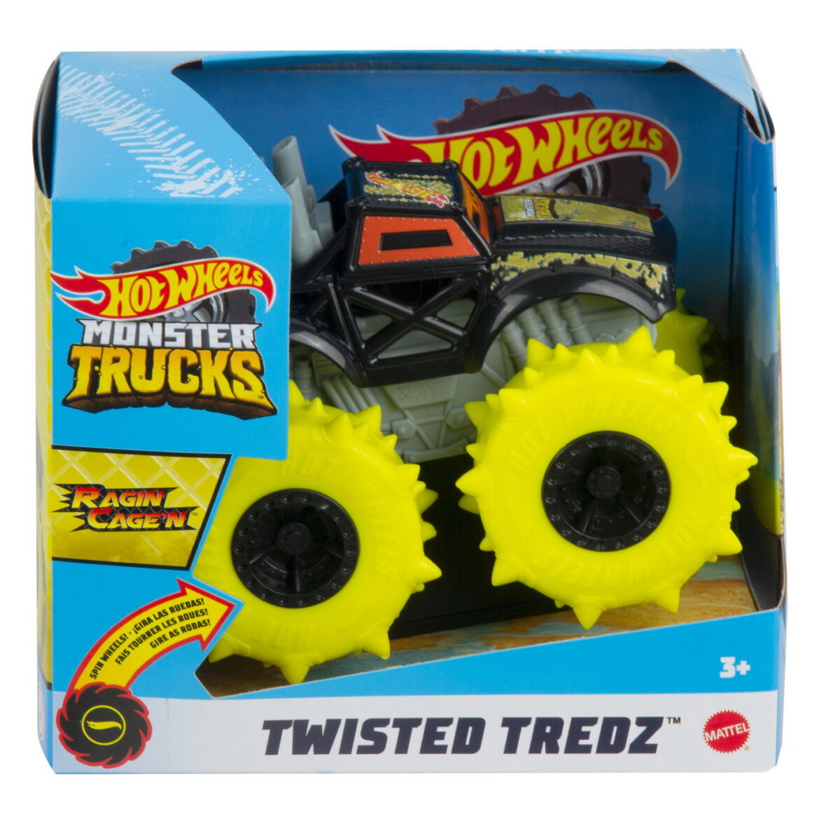 Hot Wheels Monster Truck Masinuta Twister Tredz Ragin Cage Scara 1:43