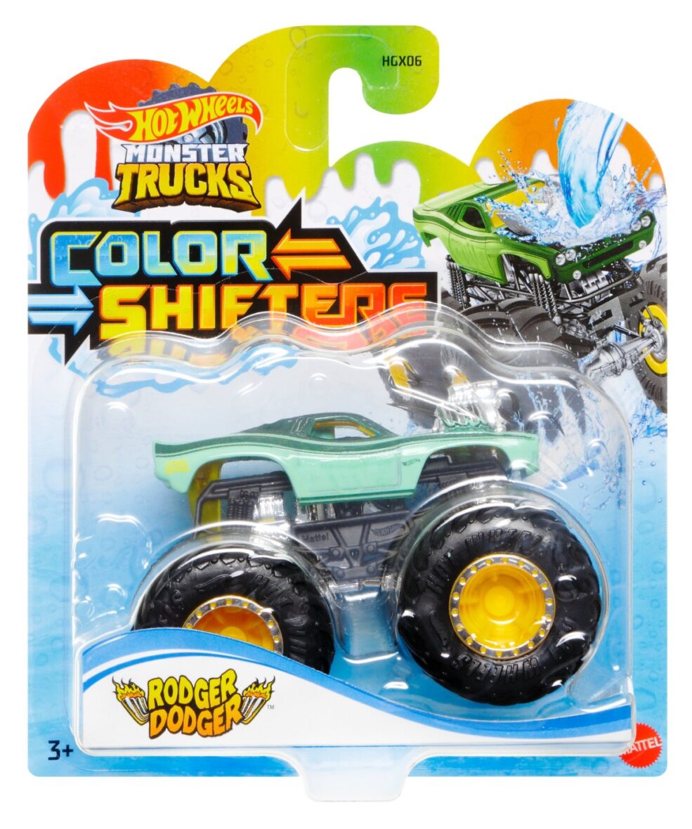 Hot Wheels Monster Truck Camion Rodger Dodger Cu Culori Schimbatoare Scara 1:64