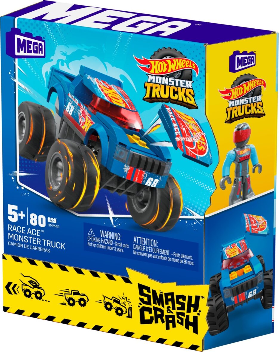 Hot Wheels Monster Truck Mega Set Constructie Cu Masina De Teren Race Ace