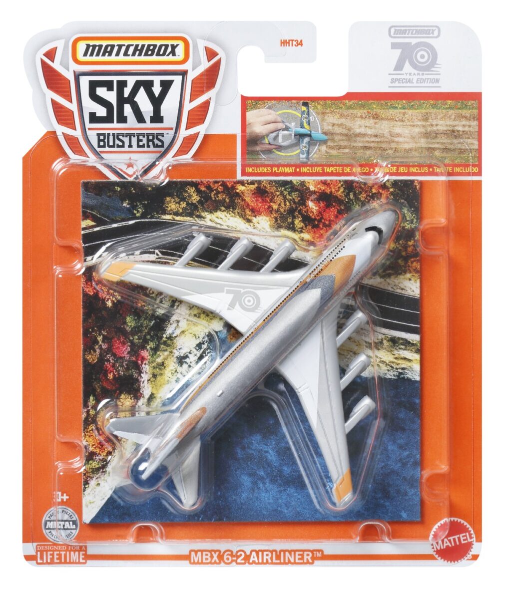 Matchbox Skybusters Set Avion Din Metal Mbx 6-2 Airliner Si Covoras