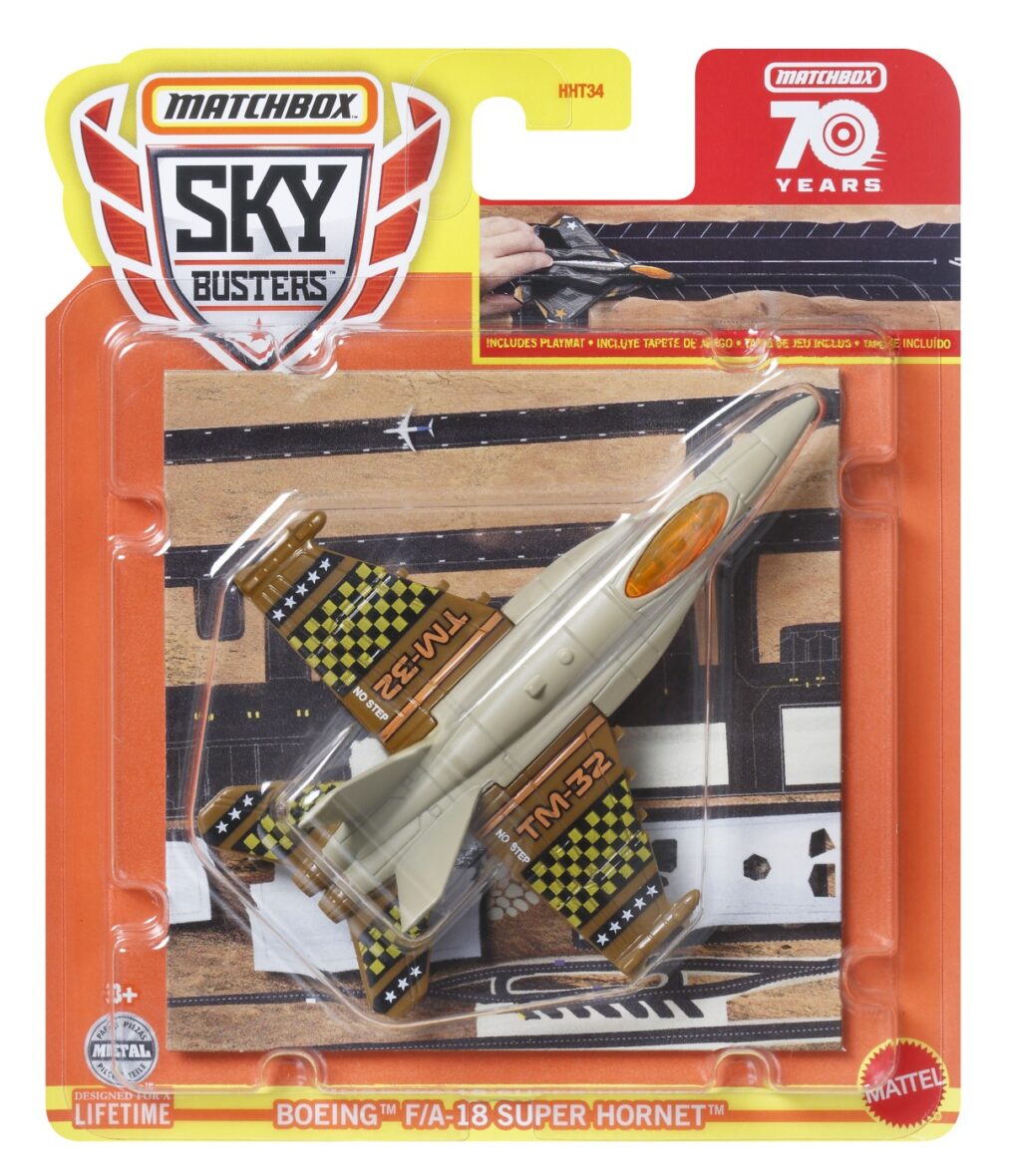 Matchbox Skybusters Set Avion Din Metal Boeing 18 Super Hornet Si Covoras