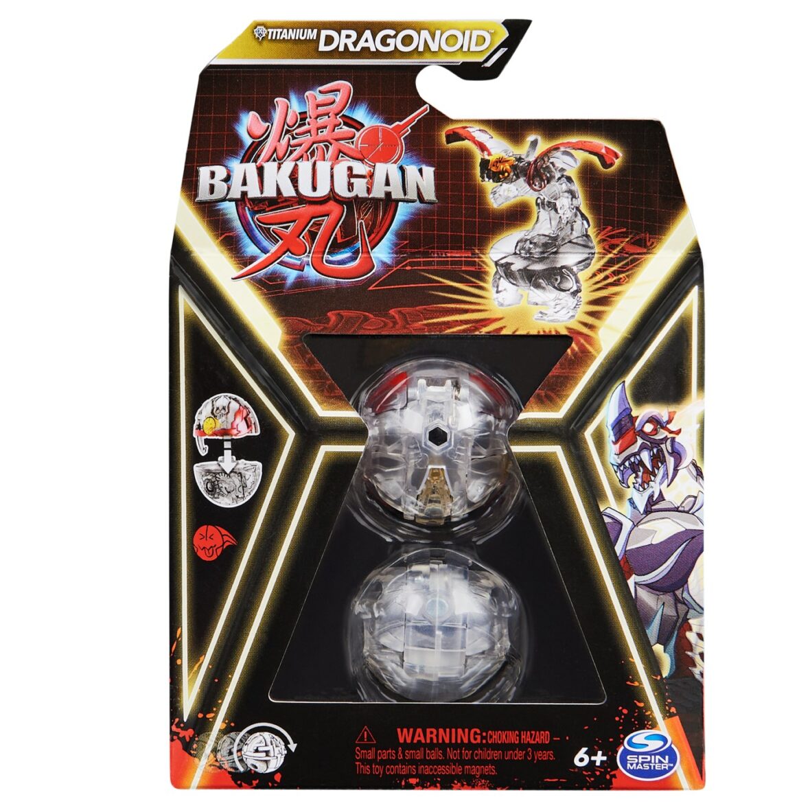 Bakugan Pachet De Baza Titanium Dragonoid Alb