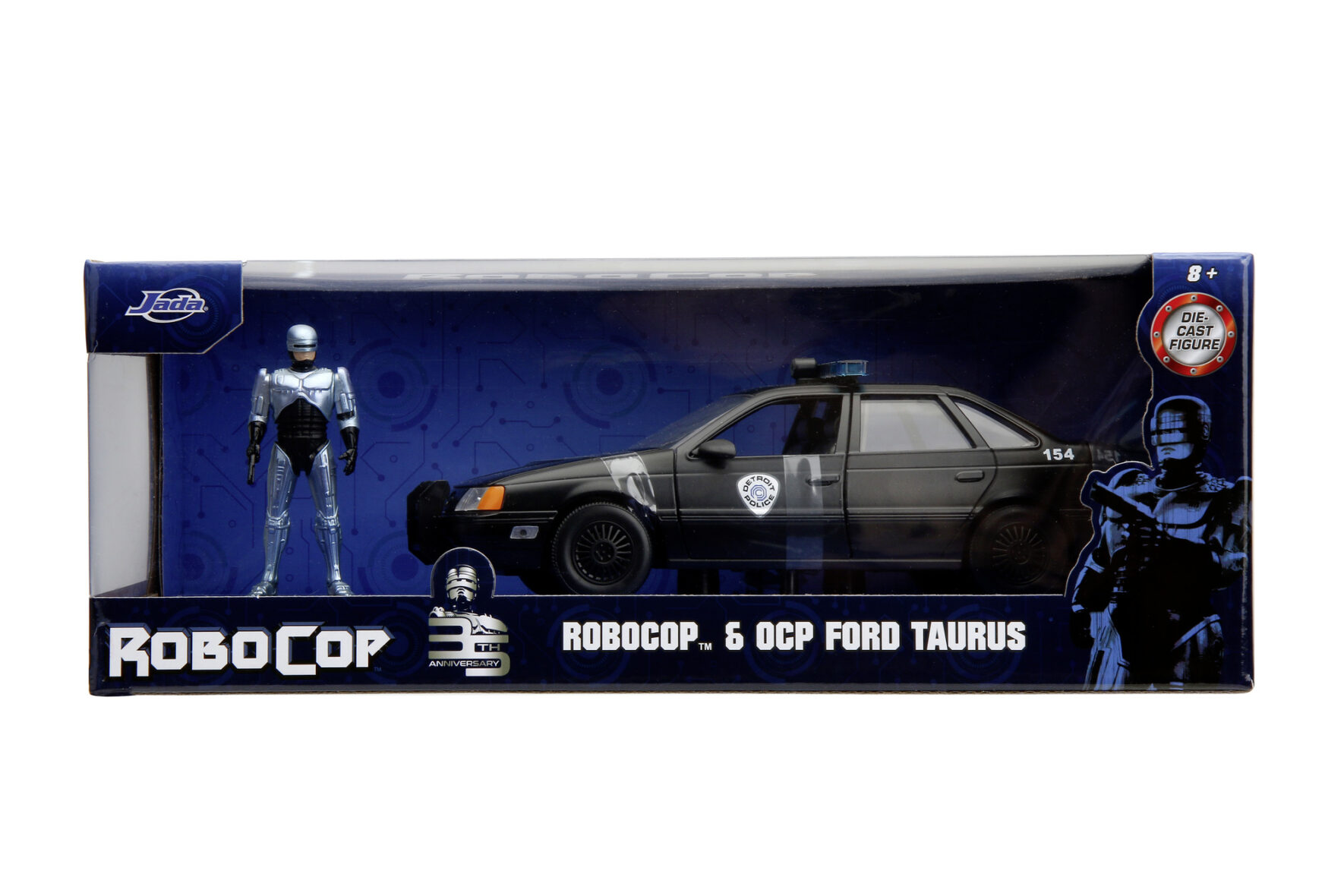 Jada Robocop Set Masinuta Metalica Si Figurina Robocop Si 1986 Ford Tarus Scara 1:24