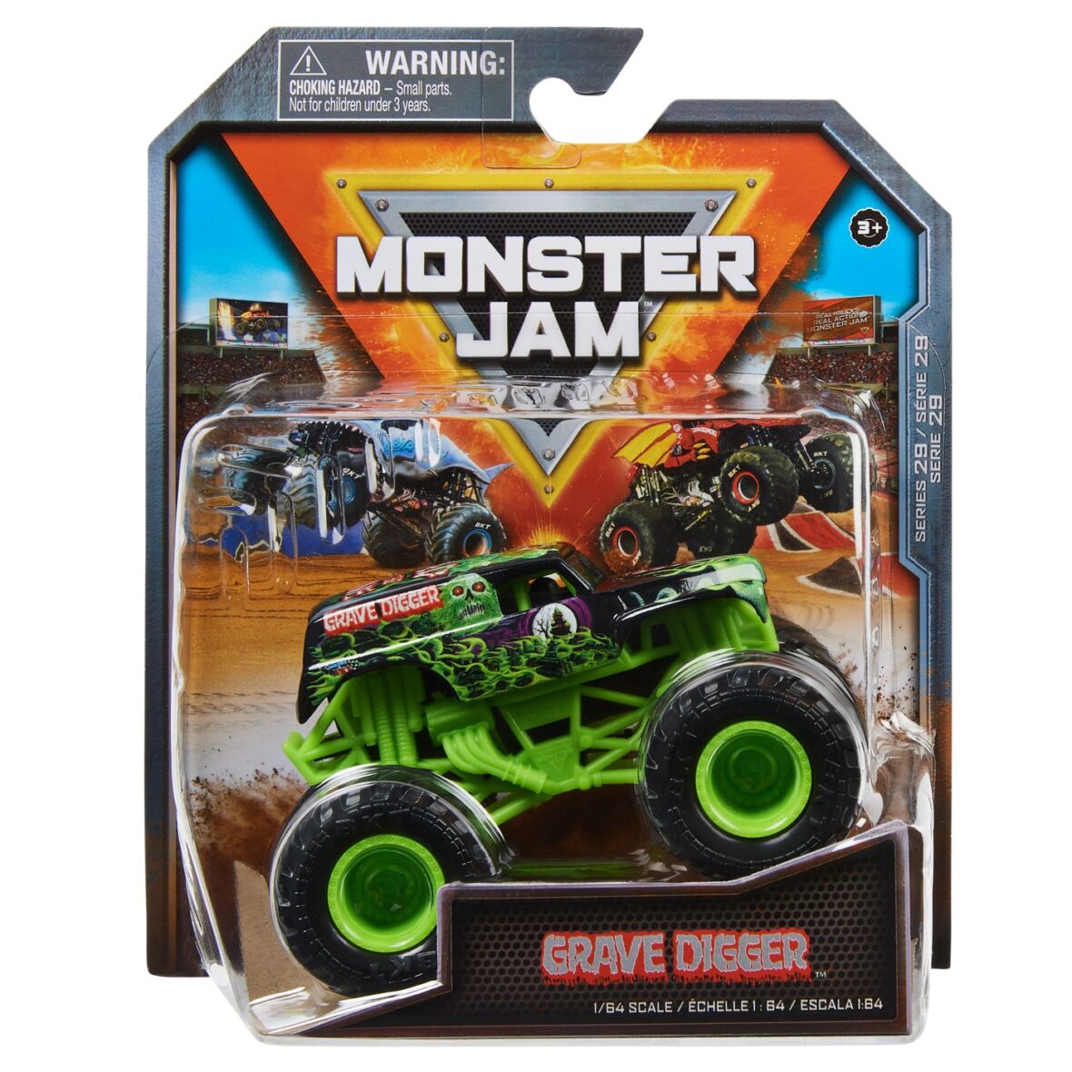 Monster Jam Masinuta Metalica Grave Digger Scara 1 La 64