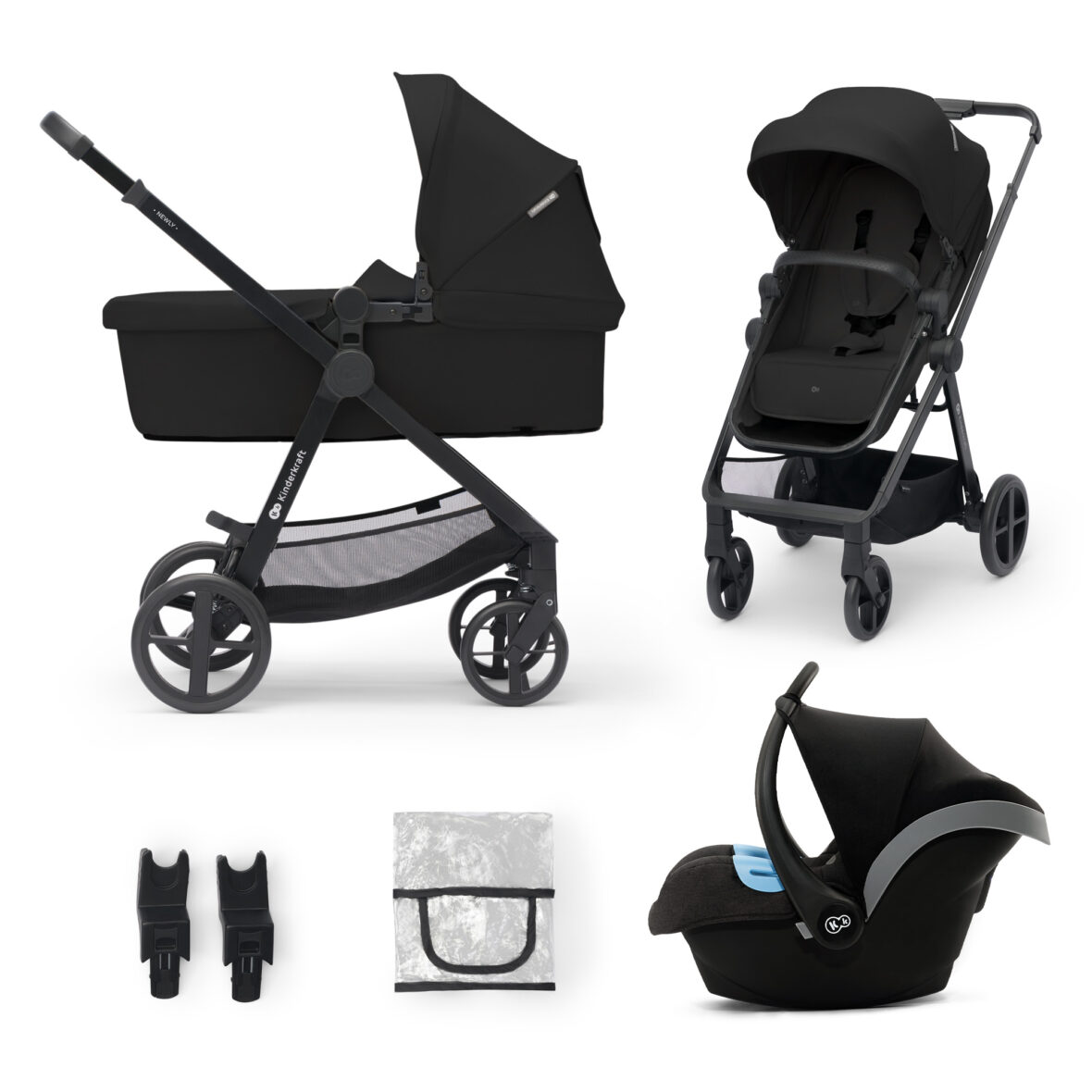 Carucior Kinderkraft Newly, 3 In 1, Classic Black