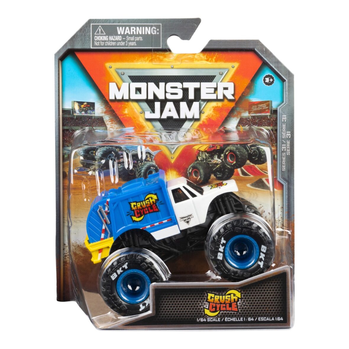 Monster Jam Masinuta Metalica Crush Cycle Scara 1 La 64