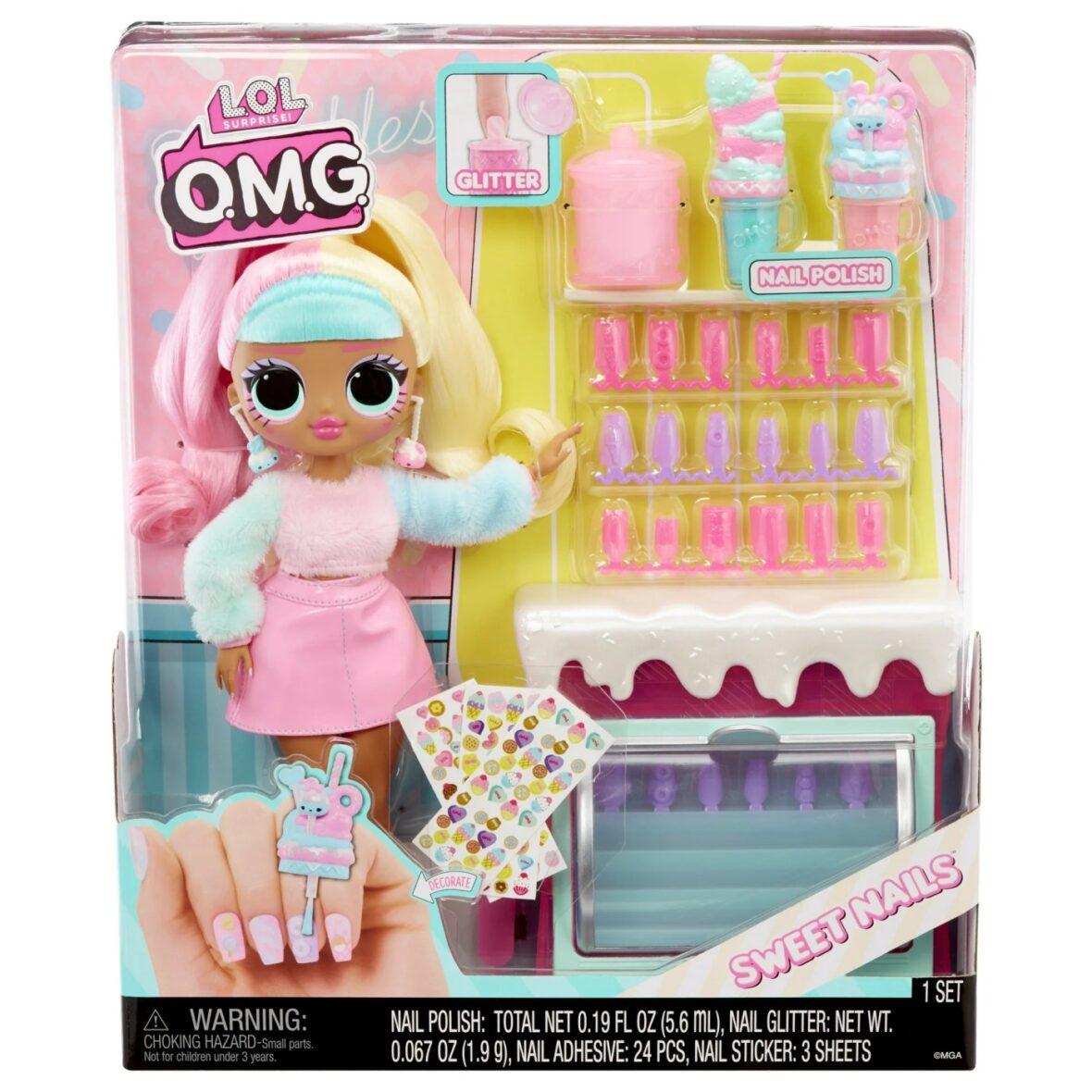 L.o.l. Surprise! Omg Sweet Nails Candylicious Sprinkles Shop Set Papusa Cu Accesorii