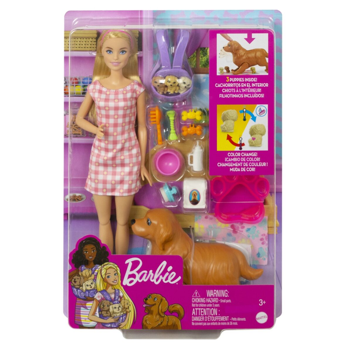 Barbie Set Papusa Barbie Si Catelusii