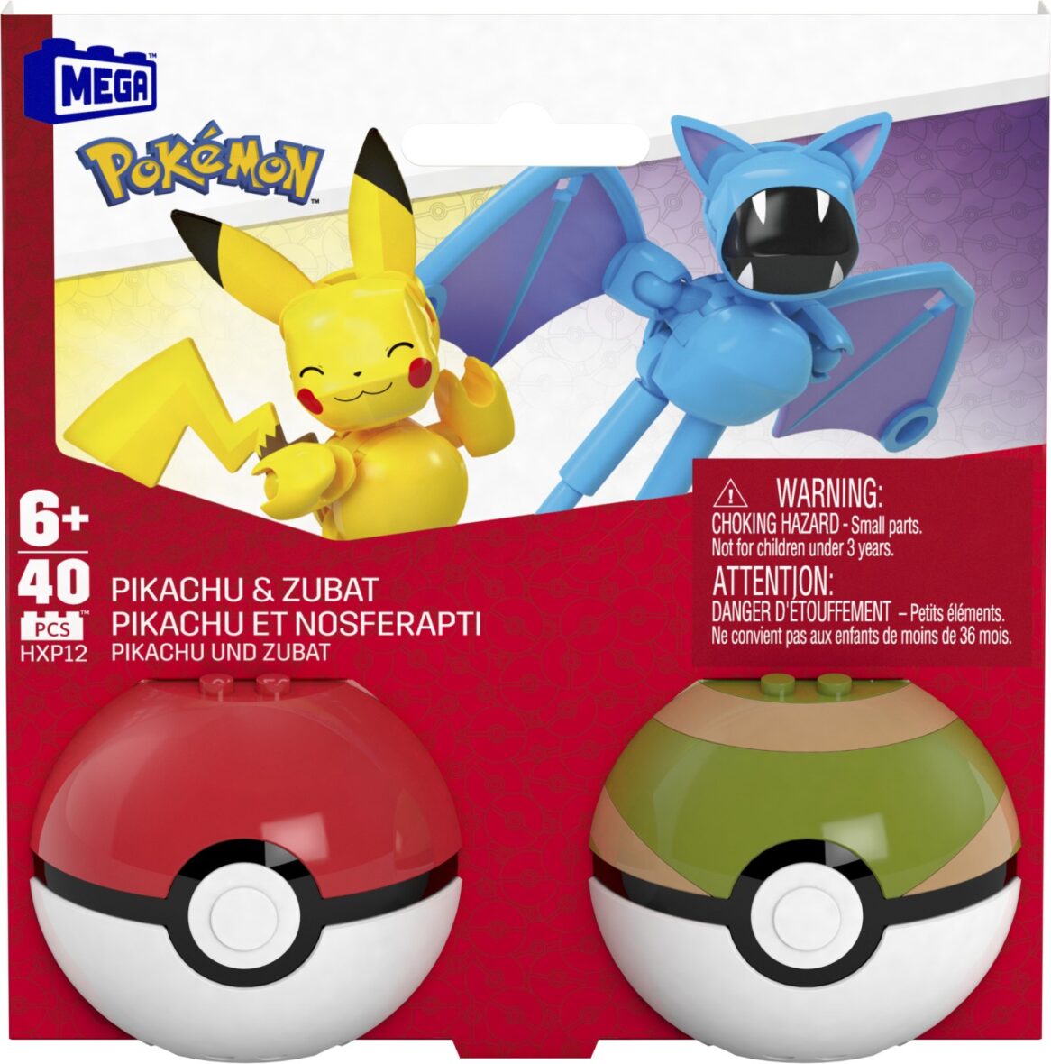 Pokemon Mega Set Doua Bile Pikachu Si Zubat 40 Piese