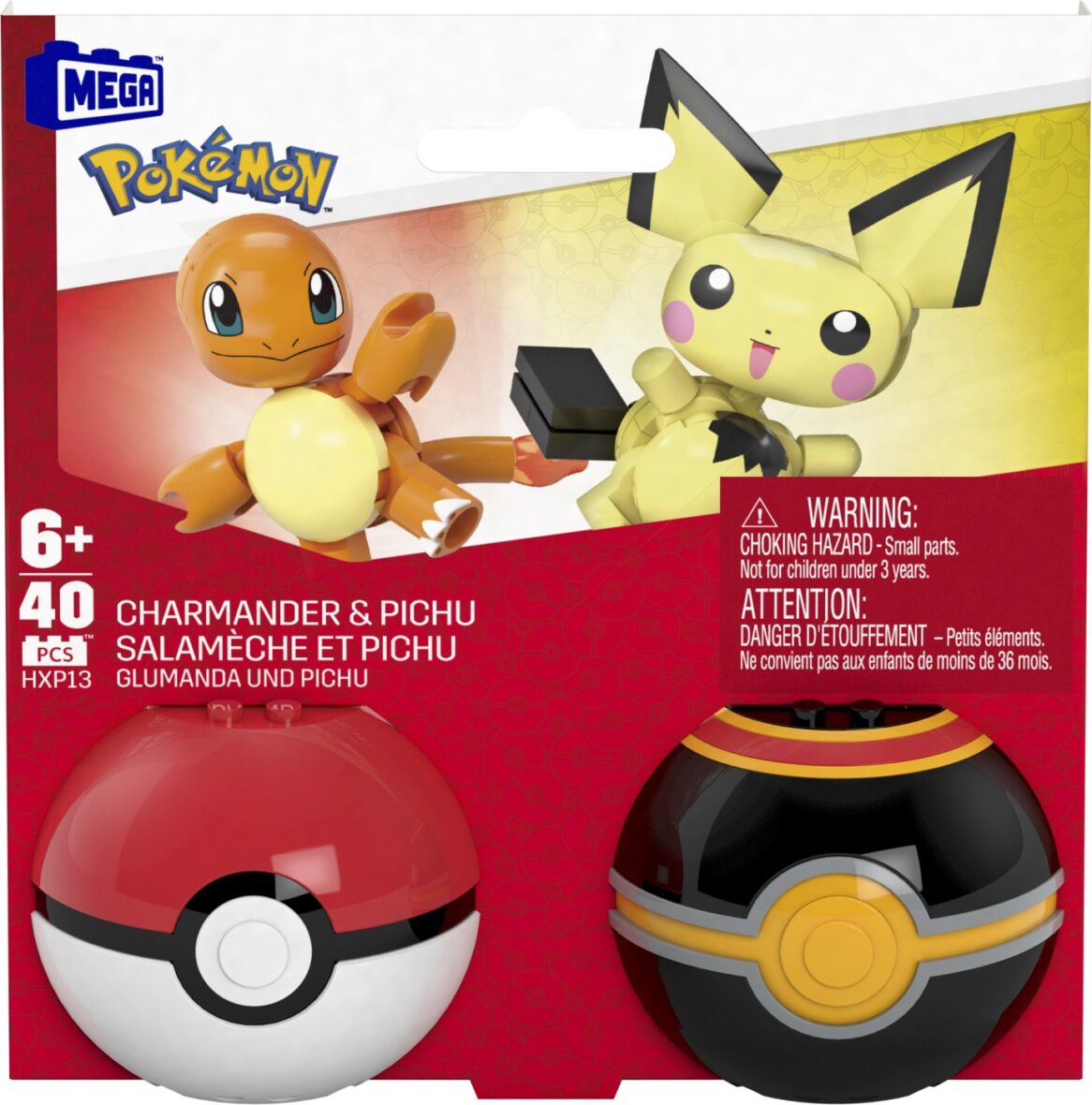 Pokemon Mega Set Doua Bile Charmander Si Pichu 40 Piese