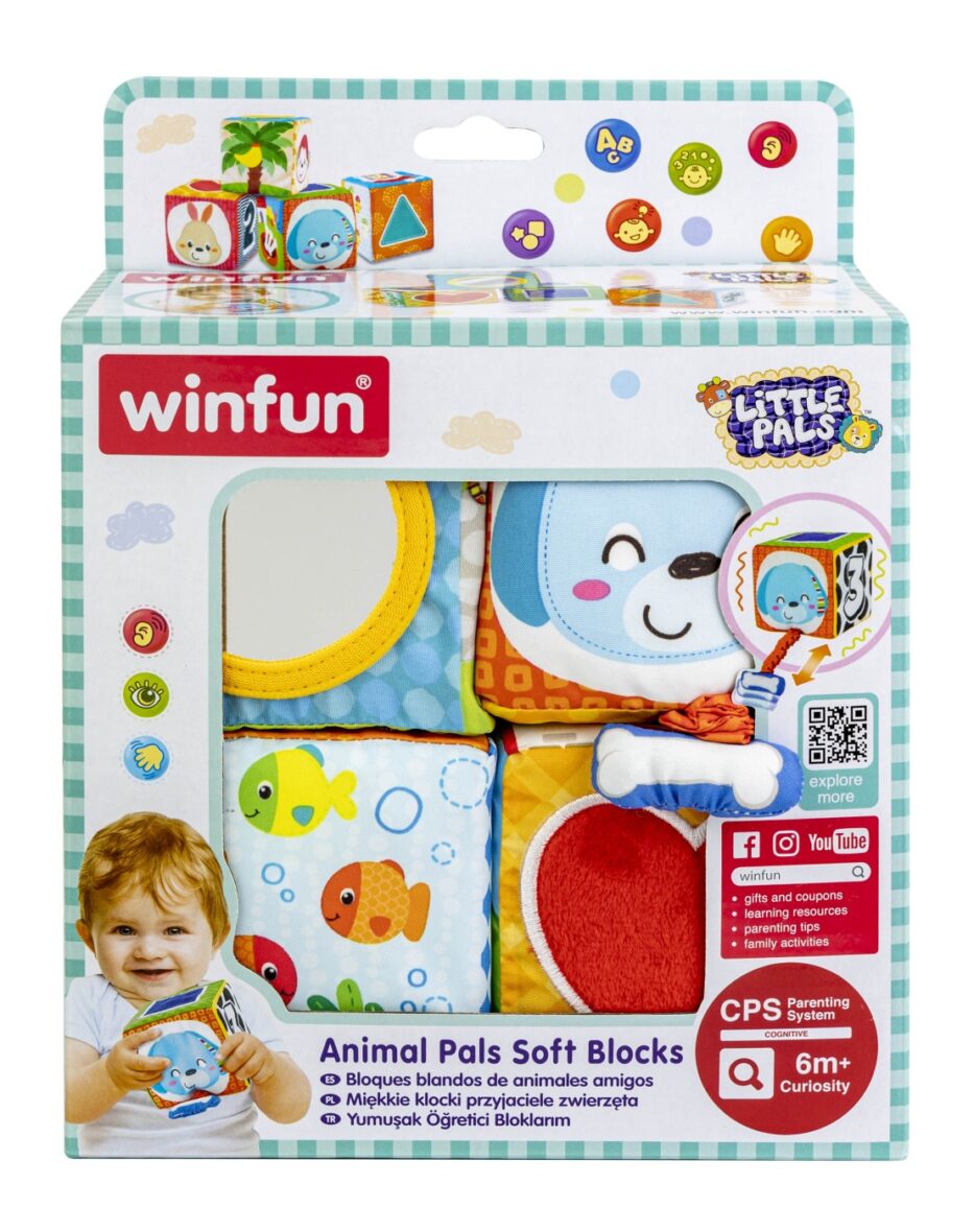 Winfun Set 4 Cuburi Stivuibile Din Material Textil