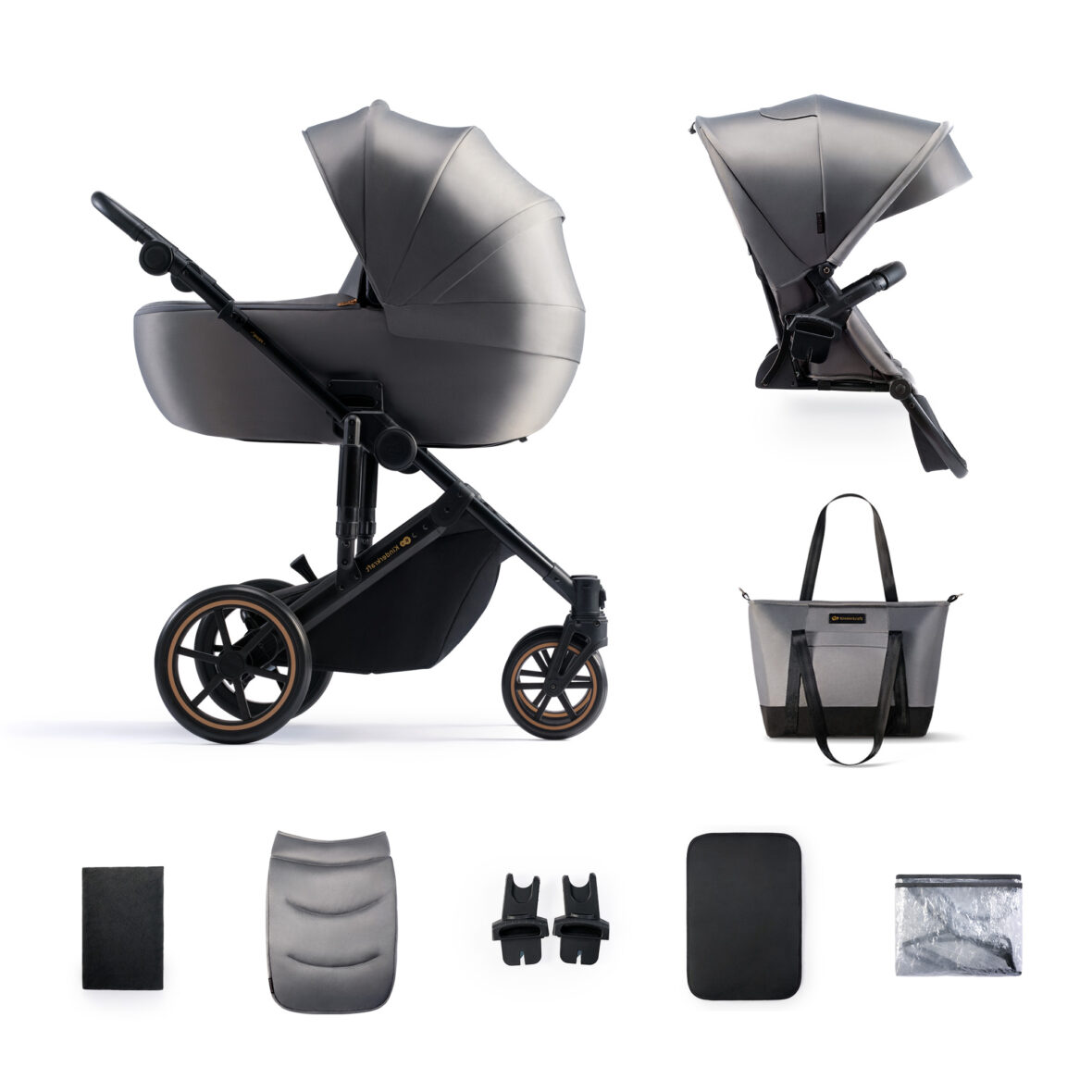 Carucior 2 In 1 Kinderkraft Prime 2, Shadow Grey