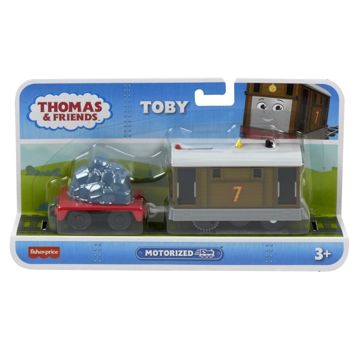 Thomas Locomotiva Motorizata Toby Cu Vagon