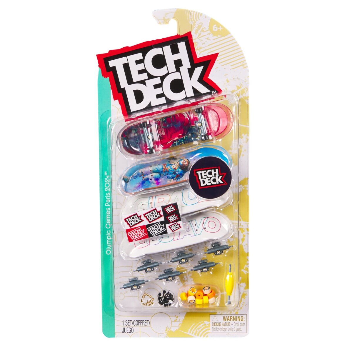 Tech Deck Pachet 4 Piese Fingerboard Gustavo 9.6cm