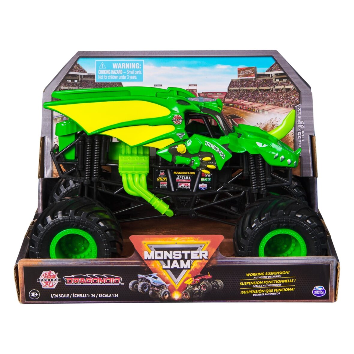 Monster Jam Masinuta Metalica Dragonoid Scara 1:24