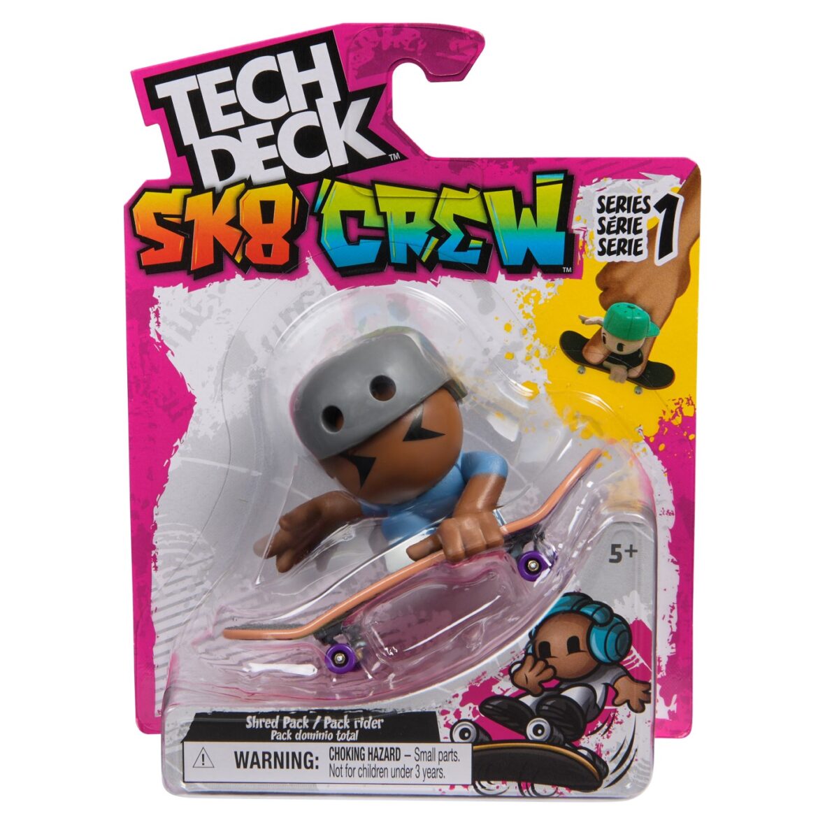 Tech Dech Sk8 Crew Pachet Placa Si Figurina 9.6cm Casca Gri