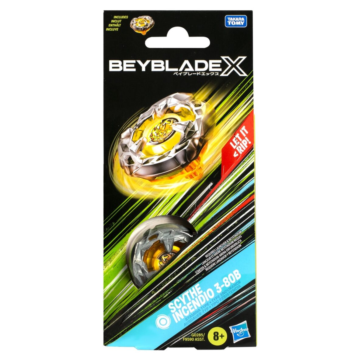 Beyblade X Let It Rip Spirala Scythe Incendio 3-80b