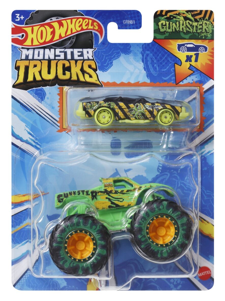 Hot Wheels Monster Truck Si Masinuta Metalica Gunkster