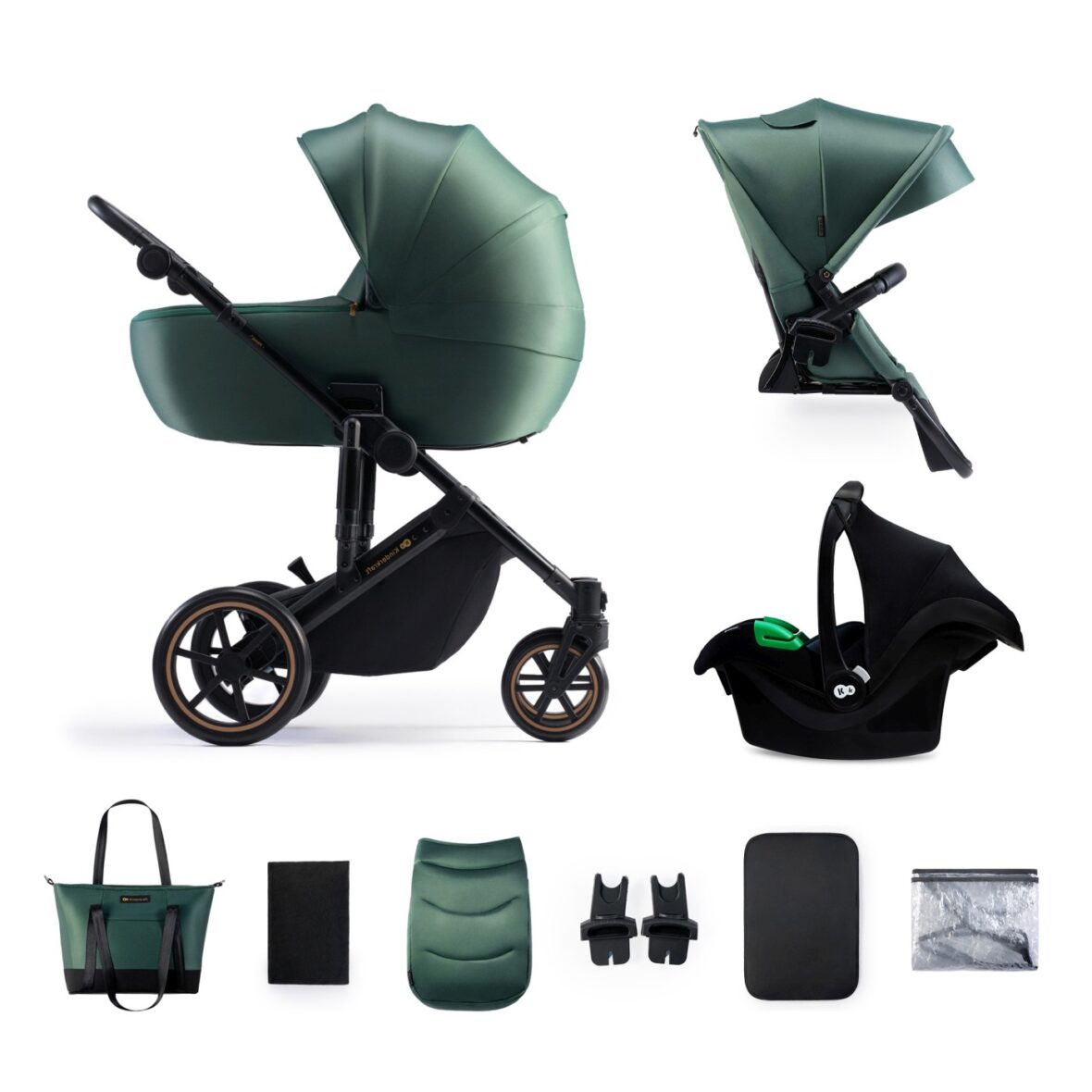 Carucior 3 In 1 Kinderkraft Prime 2 3in1 Mink Pro Green