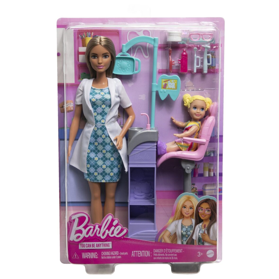 Barbie Cariere Set Mobilier Cu Papusa Doctor Stomatolog Satena