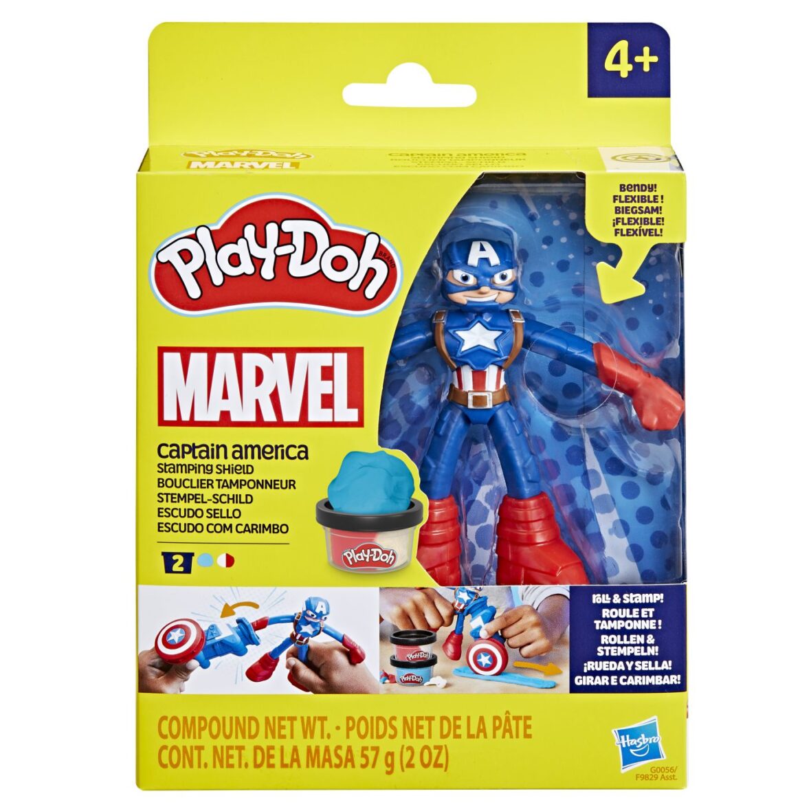 Play-doh Marvel Figurina Flexibila Cu Accesorii Captain America 10cm